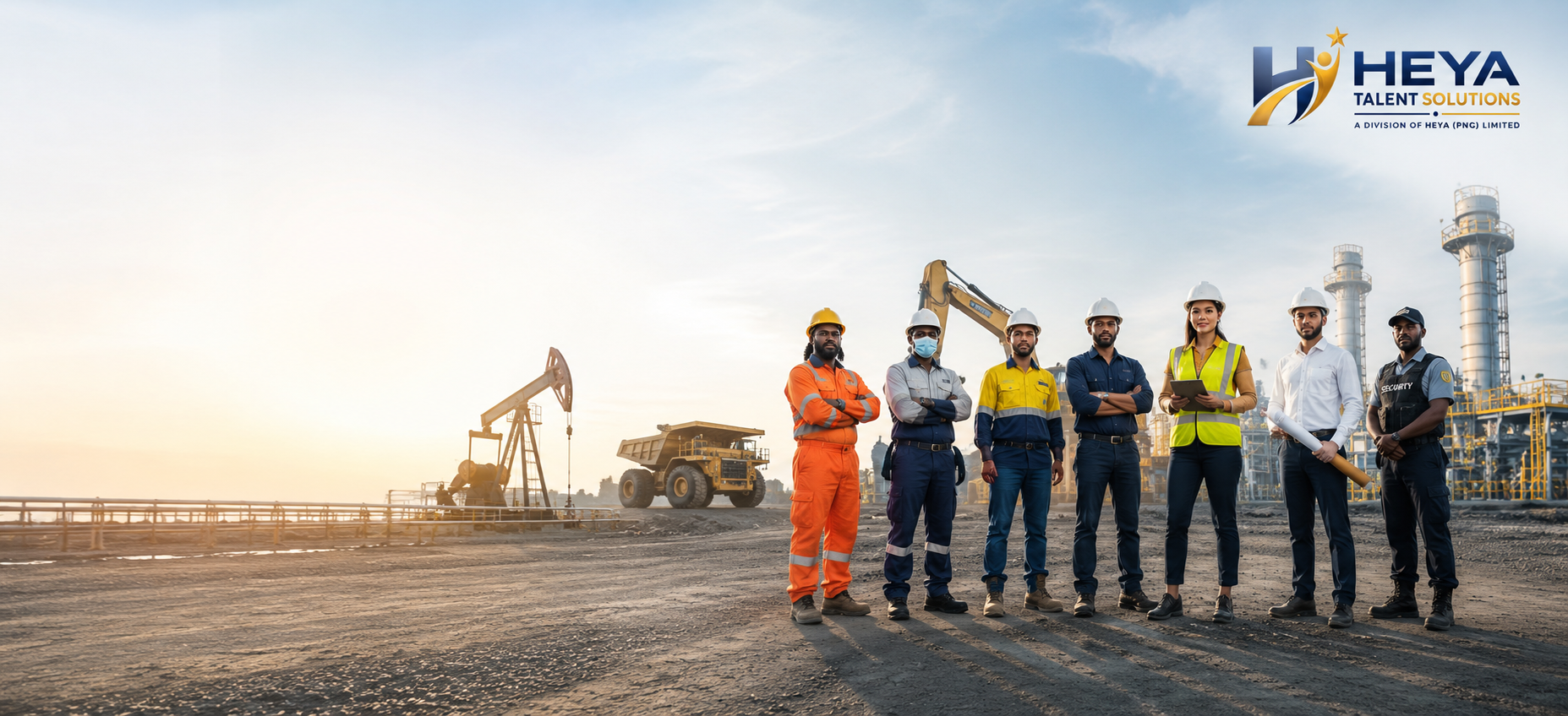 HEYA Talent Solutions workforce team across mining, oil and gas, construction, engineering, and security roles